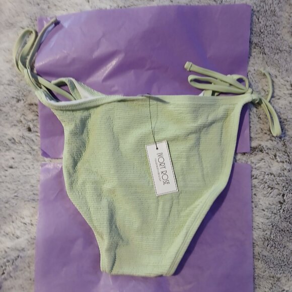 Asos Ivory Rose Women's M&M Ribbed String Tie Bikini Bottom NWT SZ 10 - Picture 6 of 7